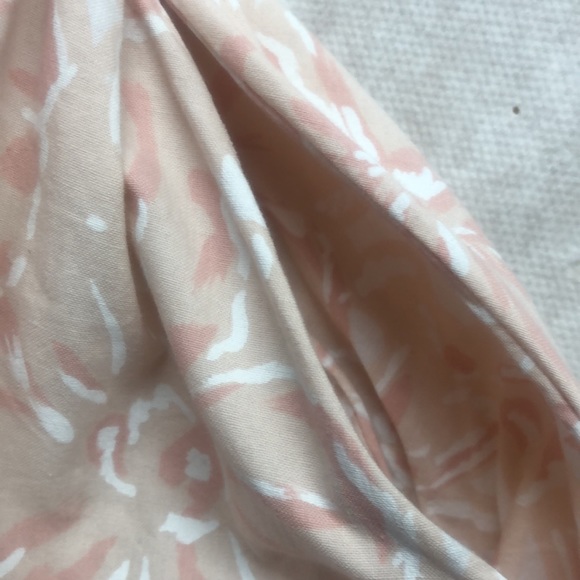 Vintage 80’s does 50’s strapless cotton dress, abstract pink print, pockets- M - Picture 7 of 10